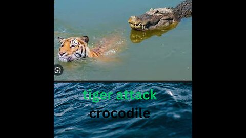 tiger attack crocodile