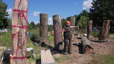 Mason's American Legion raised $32,000 for local wood carver to replace soldier statues by City Hall