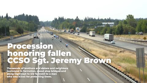 Procession honoring fallen CCSO Sgt. Jeremy Brown - Courtesy US Digital