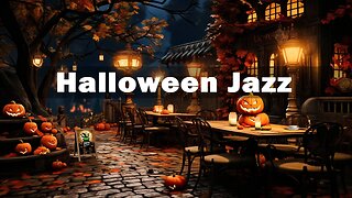 Halloween Jazz Music in Halloween Coffee Shop Ambience 🎃Dark Jazz and Fall Spooky Night