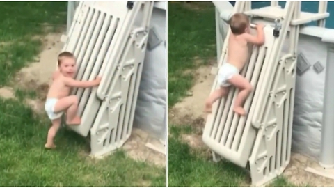 Why This Dad's Not in Trouble for Filming His Toddler Climbing His Way into a Pool Alone