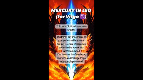MERCURY in LEO for VIRGO ♍️ (12th house) #virgo #instrospection #astrology #tarotary
