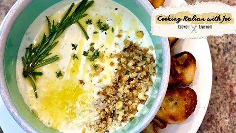 Ricotta and Goat Cheese Dip with Garlic and Herbs from Sardinia Cooking Italian with Joe