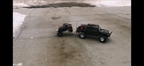 Axial scx10.3 with mini trailer with axial Yeti jr