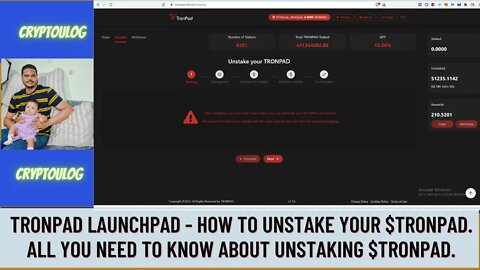 Tronpad Launchpad - How To Unstake Your $TRONPAD. All You Need To Know About Unstaking $TRONPAD.
