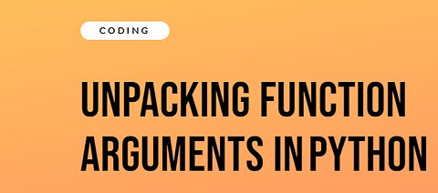 Python Function Argument Unpacking