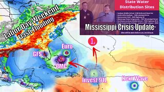 Weekend Flash Flooding, Mississippi Water Crisis, Invest 91L Update - The Weatherman Plus