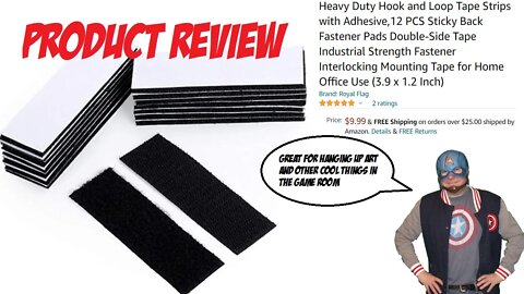 Heavy Duty Hook and Loop Tape Strips with Adhesive Review - Hang Things In The Game Room Easily!