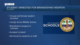 Lehigh Acres Middle School student displays weapon in cafeteria