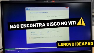 Lenovo ideapad 3i não encontra SSD m2