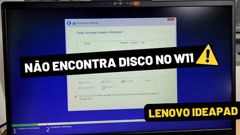 Lenovo ideapad 3i não encontra SSD m2