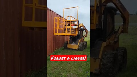 Forget that ladder! #subscribe #like #share Forklift safety cage!