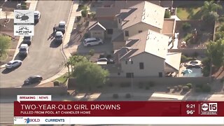 Two-year-old girl has died after being pulled from a Chandler pool