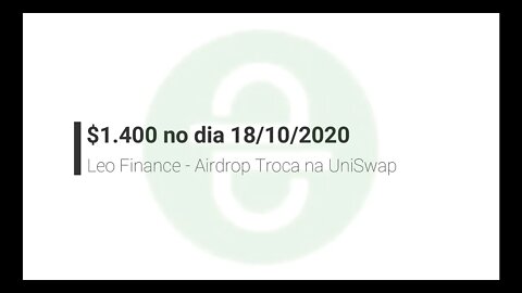 Finalizado - Airdrop - Leo Finance - 1.400$ pagando no dia 11/10/2020