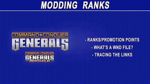Command & Conquer Generals - Promotion Points Modding Overview