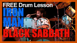 ★ Iron Man (Black Sabbath) ★ FREE Video Drum Lesson | How To Play SONG (Bill Ward)