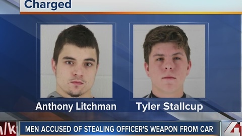 Two men accused of stealing gun from Lenexa police officer's car