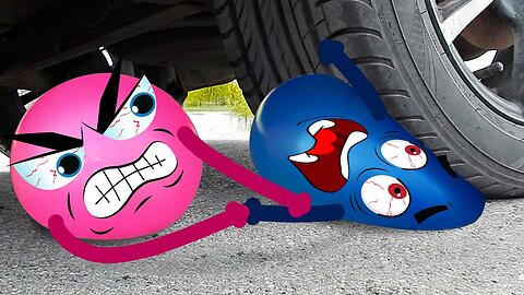 Fun Experiment Car vs Water Balloons, Candy -Crunchy & Soft Things vs Car