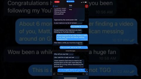 SCAMMER pretends to be TGG