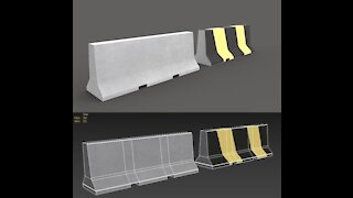 Lowpoly Concrete Barrier 3d model