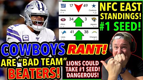 JOKE! THE COWBOYS ARE BAD TEAM BEATERS! PADDED STATS! NFC EAST GAMES AND #1 SEED! LIONS ARE A THREAT