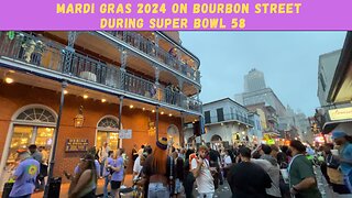 Mardi Gras 2024 On Bourbon Street During Super Bowl 58