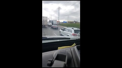 Truck Takes Bad Right Turn In Toronto