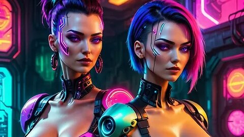 Riff XR Cyberpunk Women Gallery and AI Chat - Meta Quest 3 Air Link with Virtual Desktop