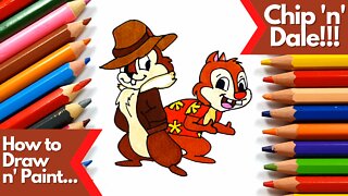 How to draw and paint Disney Chip and Dale