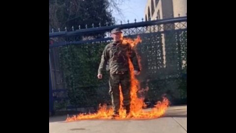 THE US SOLDIER SETS HIMSELF ON FIRE OUTSIDE D.C.'S ISRAELI EMBASSY TO PROTEST VIOLENCE