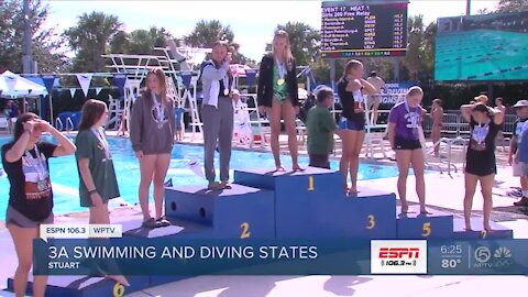 Class 3A swimming and diving state championship at Sailfish splash park