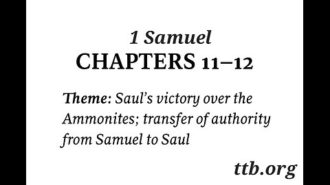 1 Samuel Chapter 11-12 (Bible Study)