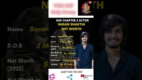 🔥KGF Chapter 2- Actor Saran Shakthi Net Worth🔥#shorts🔥#wildselfhelpgroup🔥30 April 2022🔥