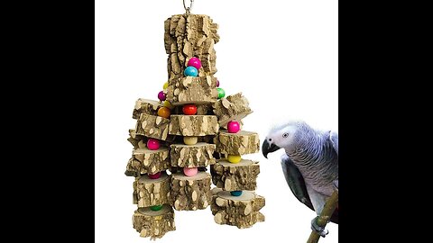 Keersi Medium Large Bird Chew Toy Wood Block for Parrot Parakeet Cockatiel Conure Cockatoo Afri...