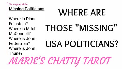 Let's Chat About Where Are Those Missing or Absent USA Politicians