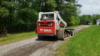 Fixing gravel driveway water erosion-Bobcat T650 CTL skid steer & SR3