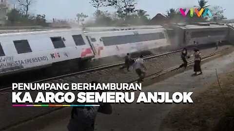 Momen Argo Wilis Serempet Argo Semeru yang Anjlok di Wates