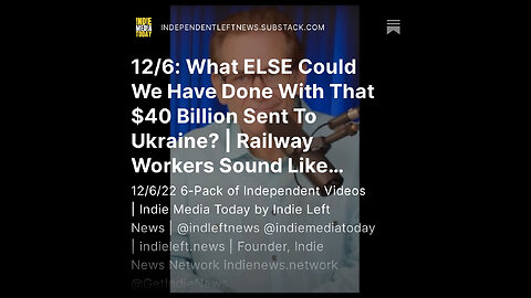 12/6: What ELSE Could We Have Done With That $40 Billion Sent To Ukraine? | Railway Workers Speak