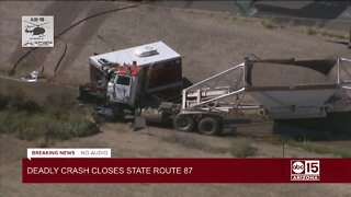 One dead in ambulance, large truck crash on SR-87