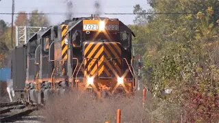 Wheeling & Lake Erie Loaded Rock Train On CSX From Greenwich, Ohio October 9, 2022