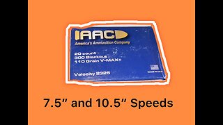AAC .300 Blackout 110gr V-MAX: 7.5” and 10.5” velocities