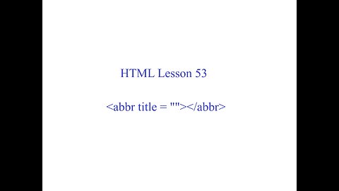 HTML Lesson 53