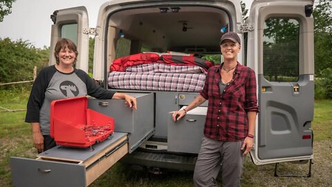 Stealth Van Life Tour! | Unique Ford Transit Camper Conversion with a slide out kitchen.