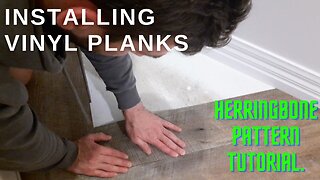 Herringbone layout Vinyl Flooring Installation - With mini how to tutorial