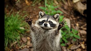 A raccoon with a jar on its head leads the police