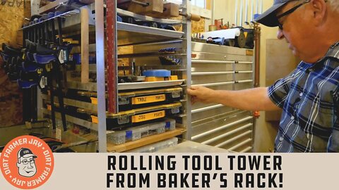 Rolling Tool Tower from Baker’s Rack!