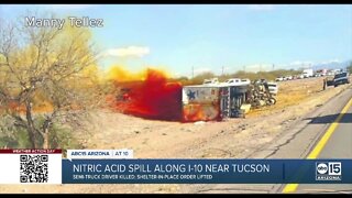 I-10 closed in south Tucson after a nitric acid spill