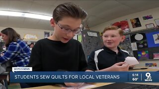Students sew quilts for local veterans