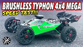 Brushless Converted ARRMA Typhon 4x4 Mega V3 Speed Test on 3s LiPo With 15T Pinion