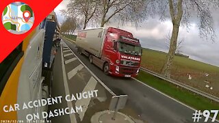 Driver In A Truck Passes Double White Lines On The Oncoming Lane - Dashcam Clip Of The Day #97